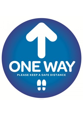 Blue 6pcs One Way 12 Inch Round Floor Decal(6pcs)